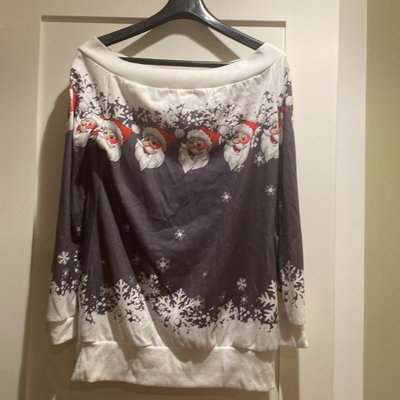 Christmas off the shoulder sweater. USA size 10. (Fit a large) - Picture 6 of 7